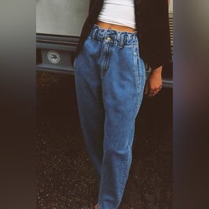 Zara high-waisted paperbag baggy jeans